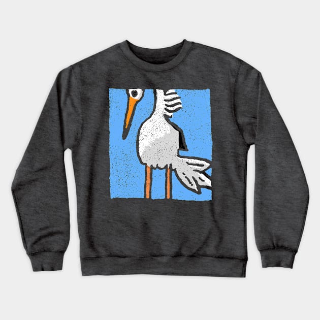 Stork Minimal - Bird ; Baby / Newborn Giftidea Crewneck Sweatshirt by Nikokosmos